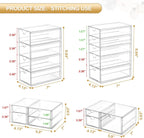 caktraie Acrylic16-Drawer Storage & Makeup Organizer for Desk
