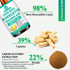 Quercetin with Bromelain Liquid Drops, 4X Stronger Than Capsules & Pills, 7-in-1 Organic Zinc Quercetin 1000mg with Bromelain 500mg Vitamin C D3 Immune Support for Respiratory Health & Antioxidant