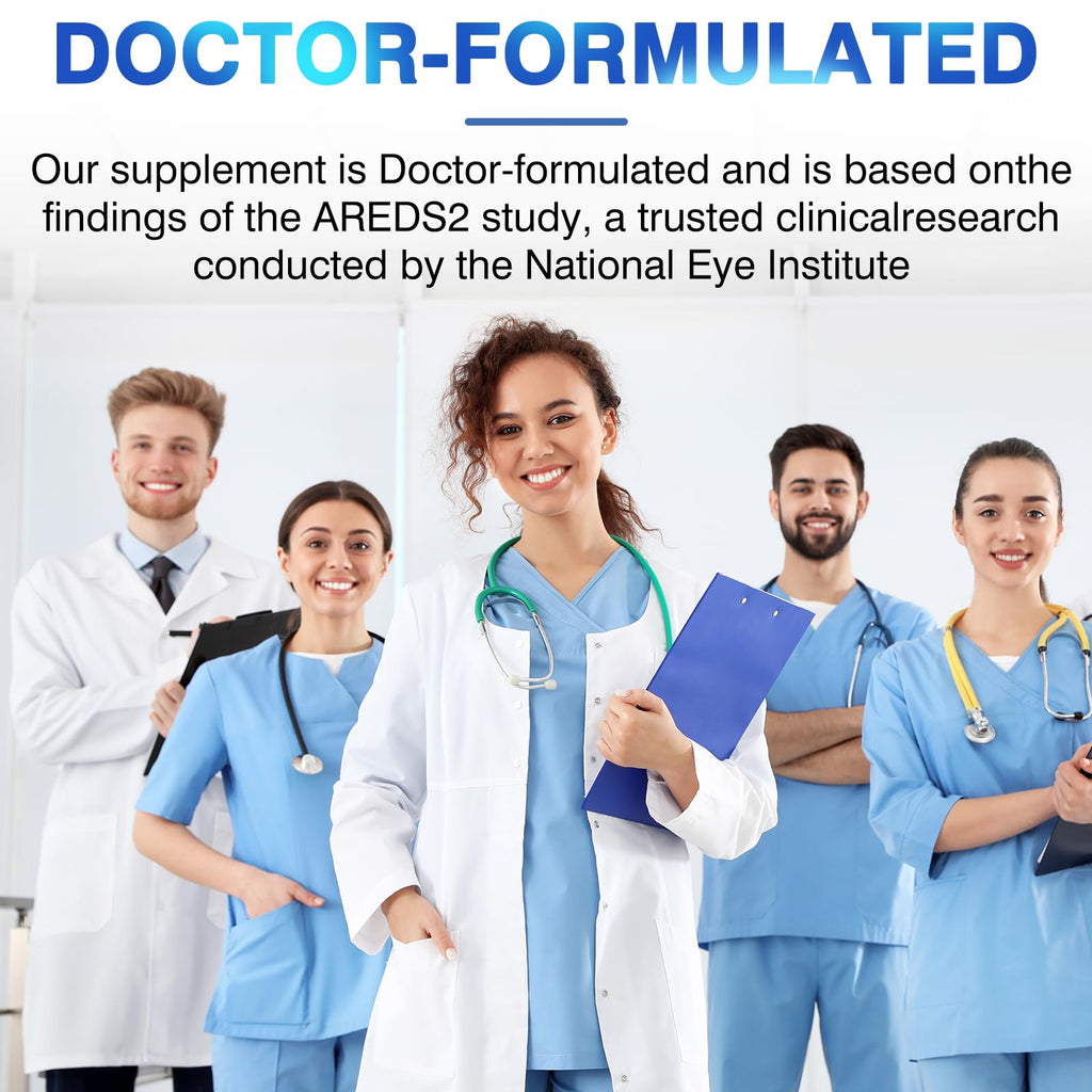 AREDS 2 Eye Vitamin & Mineral Supplement — Lutein and Zeaxanthin Supplement, Vitamin C & E, Zinc & Copper for Blue Light Protection, Eye Health Support, Eyebright , Eye Doctor Trusted — 150 Softgels