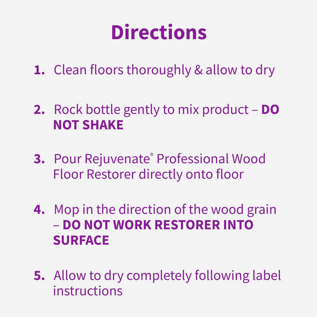 Rejuvenate Professional Wood Floor Restorer Fills Scratches, Shines And Protects Wood Flooring For A Matte Satin Shine, 32 Ounces