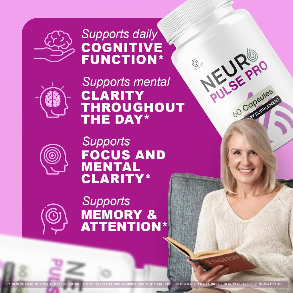 (3 Pack) Neuro Pulse Pro Capsules - Official NeuroPulsePro Pills Advanced Support For Maximum Strength, All Natural Ingredients Premium Vitamins For Overal Health & Wellness, 180 Capsules For 3 Months