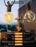 Brightown 58FT Solar String Lights Outdoor, IP65 Waterproof, Remote, Timer