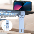 Perilogics Airplane Phone Holder Mount Universal in Flight Hands Free Viewing with Multi-Directional Dual 360 Degree Rotation (Blue)