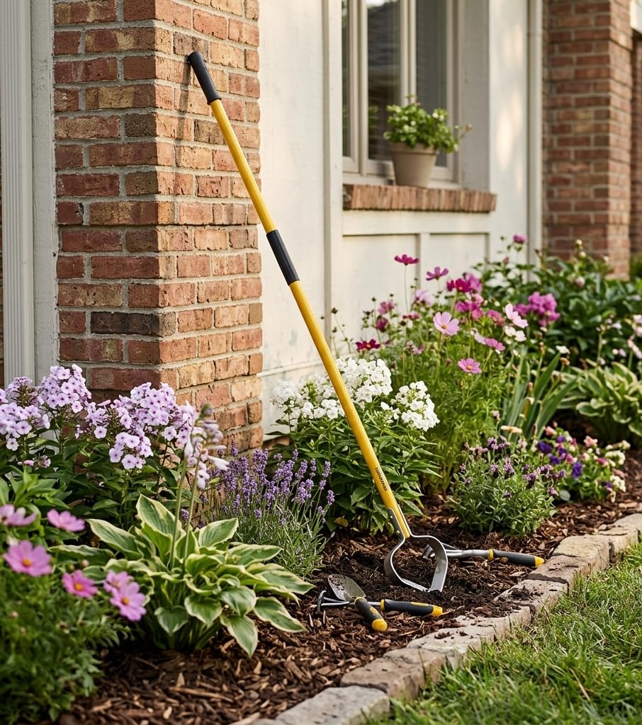 Skidger Xtreme Weeder Garden Scuffle Hoe Cultivator, 54-Inch Fiberglass Handle with Grips for Weeding, Cultivating, and Soil Prep