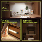 Mpotmiy 6 Pack 10" Under Cabinet Lights with Digital Display,52 LED Rechargeable Motion Sensor Light Indoor,3 Color Temperatures, Magnetic Dimmable Closet Lights, Under Counter Light for Kitchen