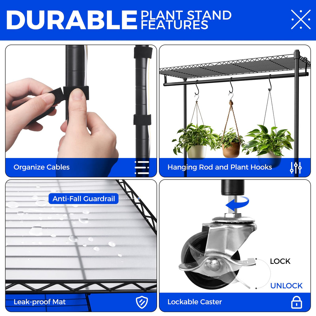 Barrina CX3 Plant Stand with Grow Light, 4-Tier, 108W, 35.4x13.8x70.9IN