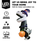 Joiedomi 8 FT Halloween Inflatable Skeleton Dinosaur with Pumpkin & Built-in LEDs, Halloween Blow Up Yard Decorations, Lighted Outdoor Dinosaur Skeleton for Garden, Lawn, Patio & Holiday Outside Decor