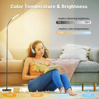 Yikuneng Dimmable LED Floor Lamp, Super Bright Reading Lamps Floor Standing lamp with Remote & Touch Control, Stepless Dimming & 2700K-6500K Color Temperature, for Living Room Bedroom Office, 2 Pack
