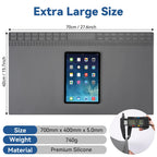 Kaisi Extra Large Soldering Mat, Oversized 932°F Heat Resistant Silicone Solder Mat, Large Repair Workbench Pad for Electronics Phone Watch Laptop Repair, BGA Soldering Iron (Grey,27.6''x15.7'')