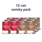Amazon Basics Chopped Ground Dinner Wet Dog Food Variety Pack, Filet Mignon Flavor and with Beef, Made with Natural Ingredients, 13.2oz Cans (Pack of 12)