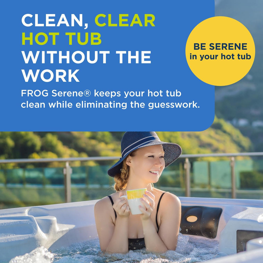 FROG Serene Floating System for Hot Tubs - Quick & Easy Prefilled Hot Tub Sanitizer - Hot Tub Maintenance System with Sanitizing Minerals & Bromine - 3 Month Bundle
