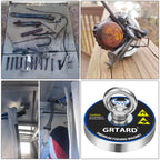 Grtard 1000LBS Fishing Magnet Kit with Case for Men's Gifts, 3.54-inch Diameter Magnet Fishing Combined Strong Pulling Force for Magnetic Fishing and Heavy Duty Use, Gifts for Men, Dad, Husband