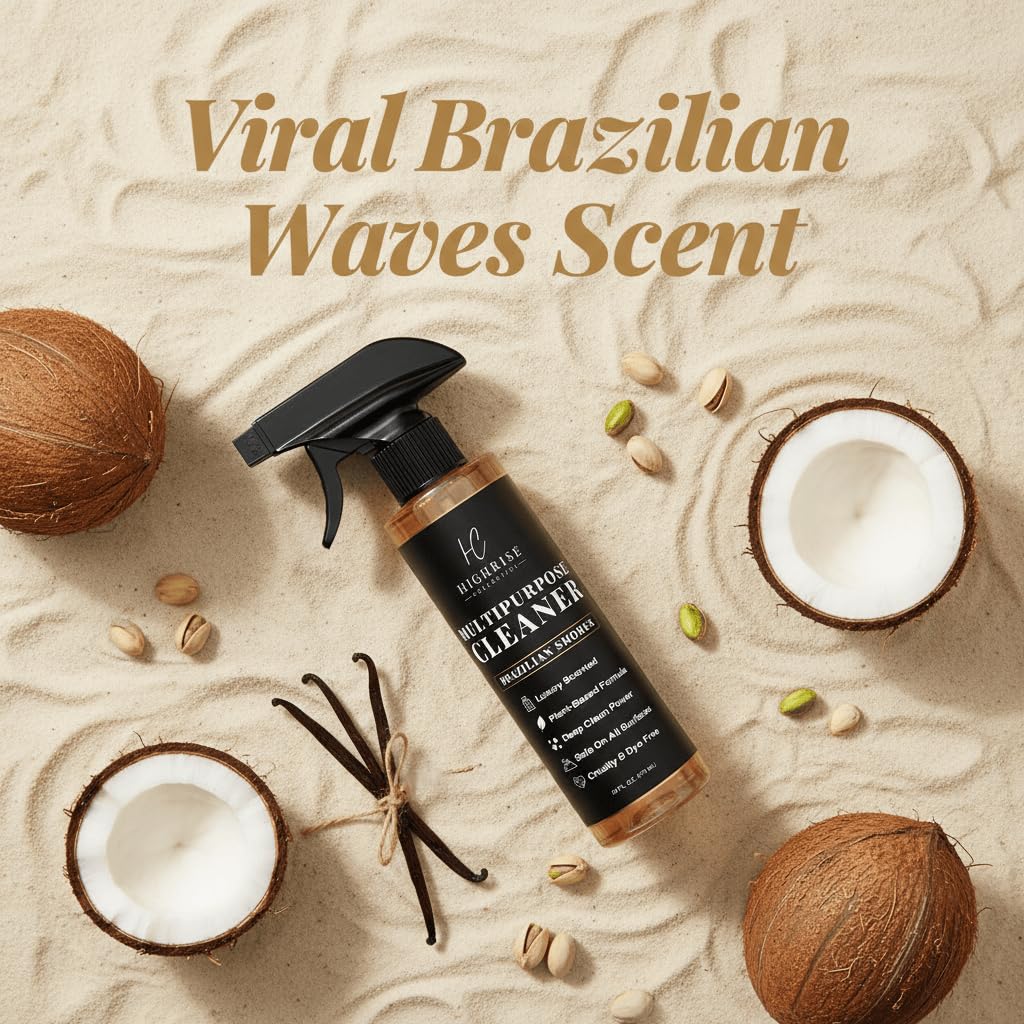 Highrise Brazilian Waves Multipurpose Cleaner, Highly Scented, Plant-Based, Biodegradable, USA Made, All Purpose Spray - Inspired By R&W, Mississippi Candle Company, Blyss Mop Soap Brazilian Waves