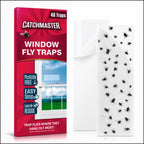 Catchmaster Window Fly Traps 48-Pack, Fruit Fly Traps for Indoors, Disposable Bulk Bug Catcher, Waterproof Insect Glue Trap, Adhesive Strips, Pest Control for Home, Kitchen, & Garage