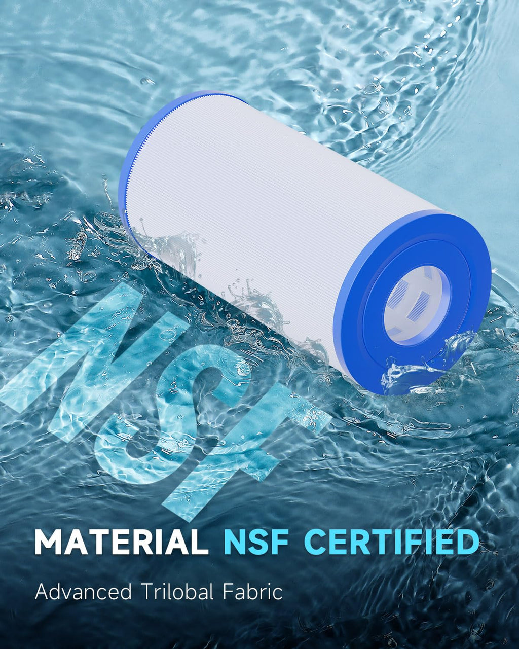 AQUALTRA Spa Filter Compatible with PRB35-IN, C-4335, FC-2385, Dynamic Series 03FIL1300, Waterway 35, Guardian 409-219, 5" x 9 1/4" Drop in Hot Tub Filter 2 Pack (White)