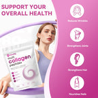 Mclovefy Multi Collagen Peptides Powder, 16 Oz (41 Servings) - Protein Supplement, Type I, II, III, V, X with Hyaluronic Acid, Vitamin C and Biotin, Unflavored, Easily Mixes in Drinks