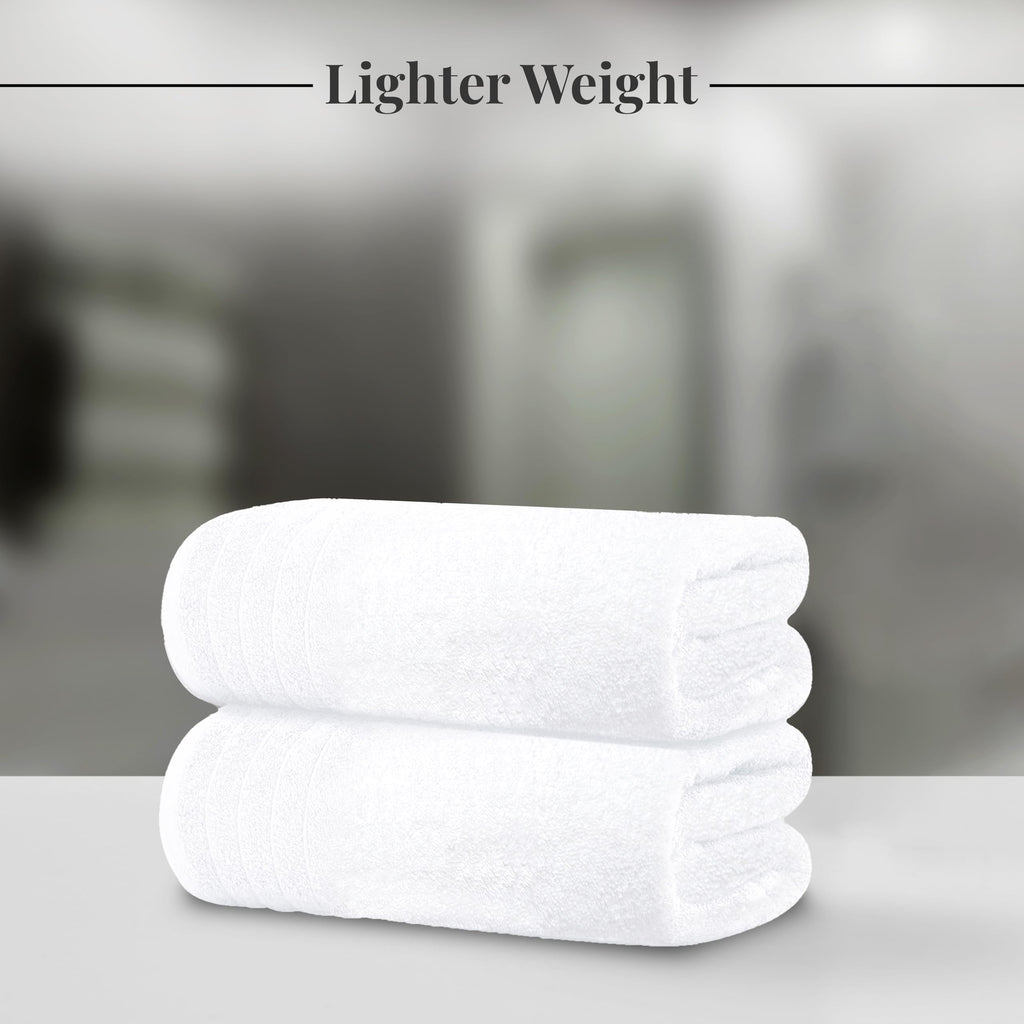 Tens Towels 4 Piece Extra Large Bath Towels 30 x 60 Inches, White