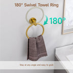 USHOWER Brushed Gold Bathroom Accessories Set, 24-Inch Towel Bar Set Wall Mounted, Durable SUS304 Stainless Steel Bathroom Hardware Set, 4-Piece