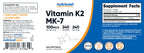 Nutricost Vitamin K2 MK-7 100 mcg, 240 Softgels, Gluten Free, GMO-Free