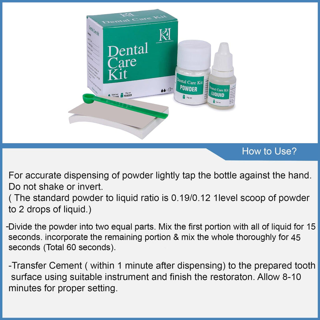 KI Zinc Oxide-Eugenol Dental Cement Kit for Crowns & Bridges Filling