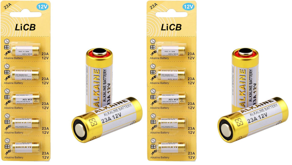 LiCB A23 23A 12V Alkaline Battery (10-Pack)