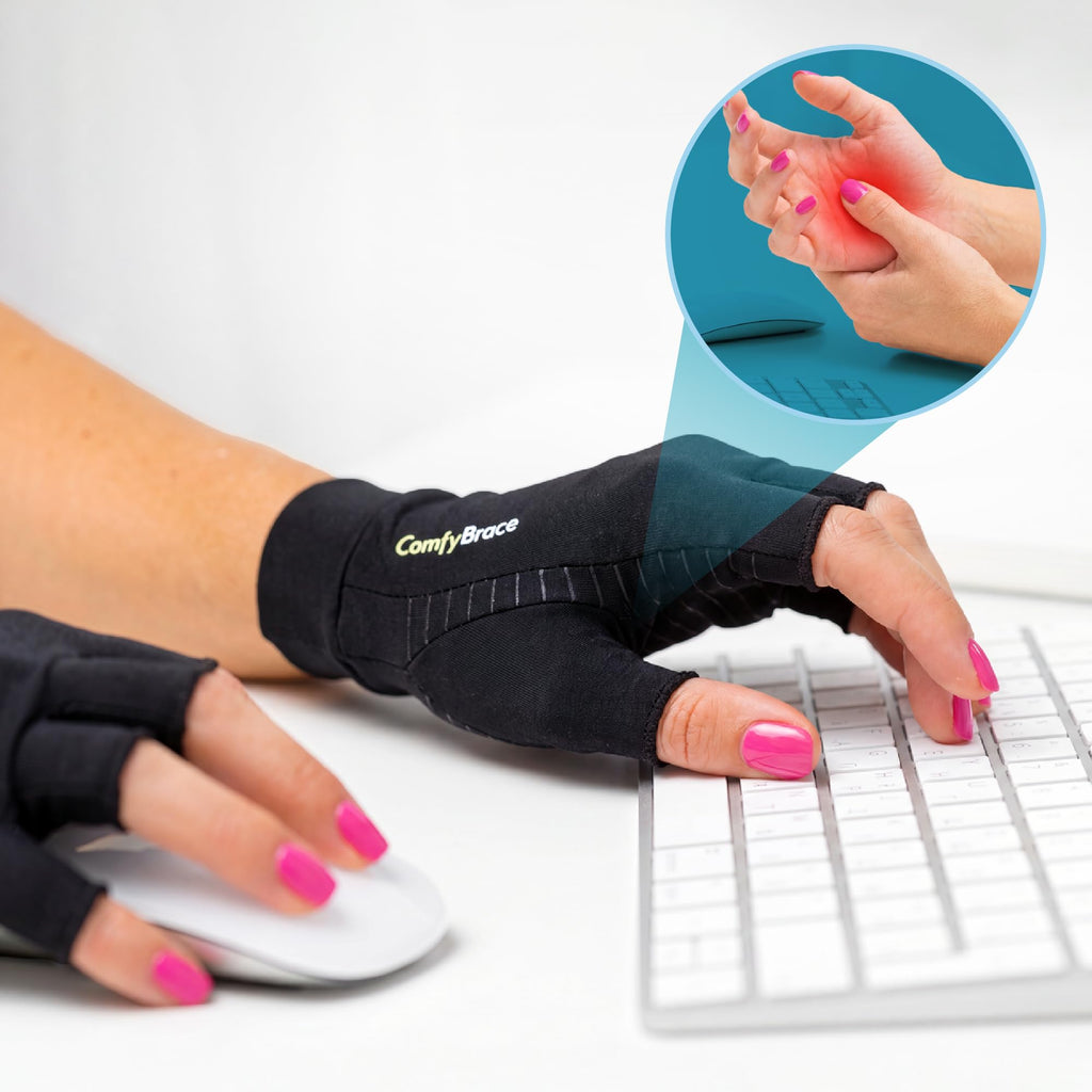ComfyBrace Copper Arthritis Gloves, Hand Compression Gloves for Women & Men