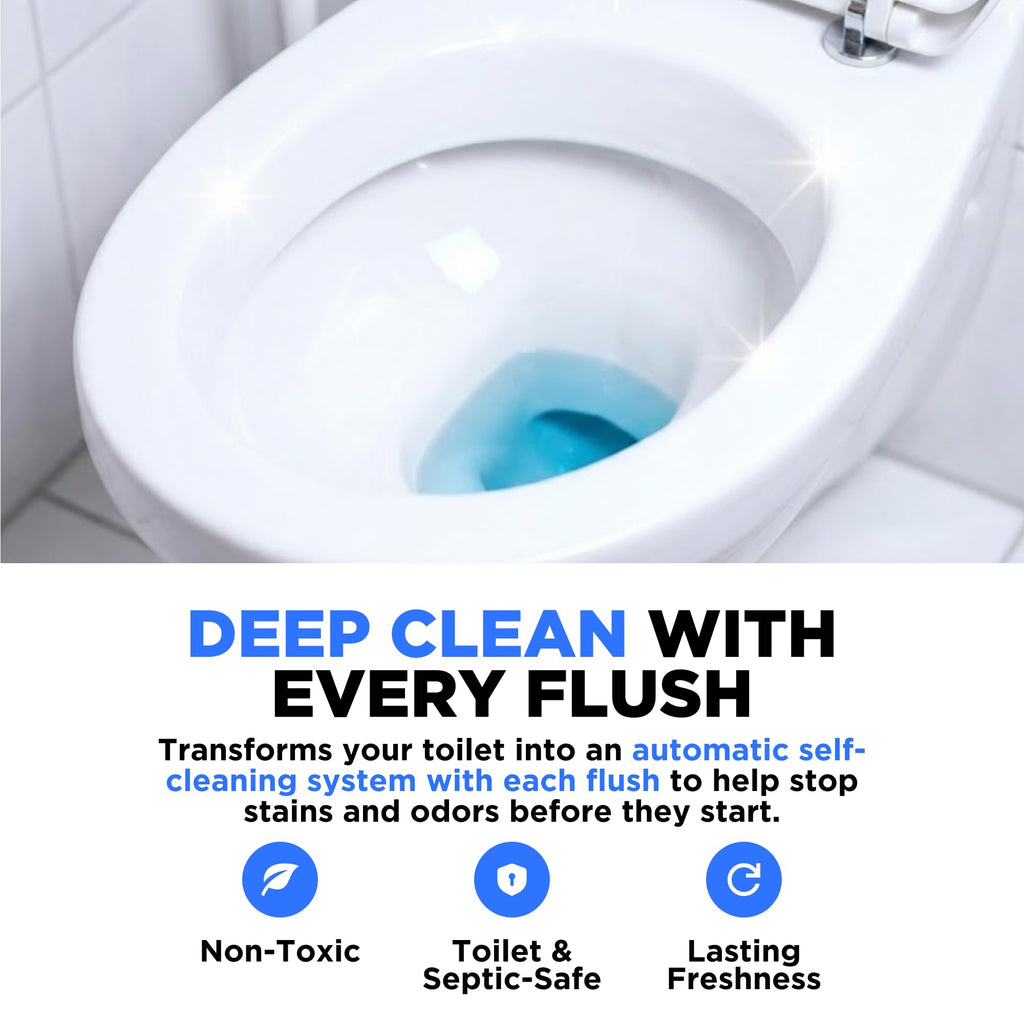 Happy Toilet Cleaner Deuce - Compatible w Kohler Toilets & Canister Flushing Systems - Automatic Toilet Bowl Cleaner - Easy to Install Toilet Tablet Holder, Self-Cleaning Toilet System