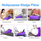 Opertam Inflatable Wedge Pillow for Traveling, Lightweight Wedge Pillow for Acid Reflux Relief, Portable Pillow Wedges for Sleeping, Blow Up Travel Pillow for Camping, Back Lumbar Support