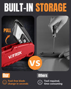 VOTREK Utility Knife Set | Retractable Box Cutter with【Blade Storage】| All Metal Heavy-Duty Cutting for Cardboard, Carpet, Plastic | Includes Razor Knives 2Pack & Extra Quick Change Replacement Blades