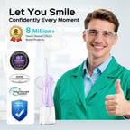 COSLUS Water Dental Flosser Pick for Teeth C30(FC5360): 4 Modes Cordless 300ML Larger Tank Portable Water Teeth Cleaner Picks IPX7 Waterproof Flossing Machine for Home Travel Purple