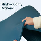 Fitvids 1/2-Inch Thick High Density Foam Exercise Yoga Mat with Carrying Strap, For Cushioning The Body Against Hard Floors, Navy Blue