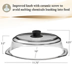 Le'raze Tall Glass Microwave Splatter Cover - Cool Touch Easy Grip Handle