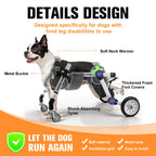 LetPetRun Dog Wheelchair 4 Wheels Adjustable, Full Body Support Dog Cart for Front & Rear Legs, Lightweight Mobility Aid for Disabled Small Dogs (XS for 11-18lbs)