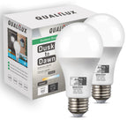Qualilux Dusk to Dawn Light Bulbs 4000K Cool White (Neutral White), 850LM, 60W Equivalent, LED 9.5W, A19, E26 Base, 4-Pack, HQ-H014