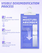 Ksend Moisture Absorbers 10 Pack, 9.8 Oz Compact Dehumidifier Bags & Packs, Moisture Hanging Bag, Humidity Absorbers, Closet Deodorizer Against Musty Odors, 11.8'' x 6.3''