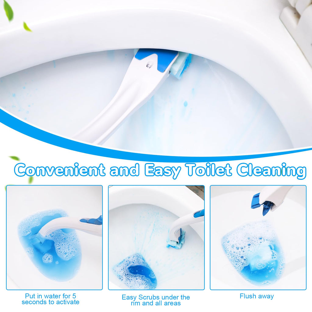 Effacera 48 Count Flushable Toilet Refills, Disposable Toilet Bowl Paper Bulk, Fresh Flushable Toilet Brush Refill Pads for Toilet and Bathroom, Toilet Brush Accessories (No Handle)