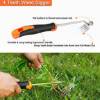 3 Pack Weed Puller Tool Set, Stainless Steel Weeding Tools for Gardening