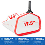 ProTuff 17" Silt Net Pool Skimmer – 2 Year Unconditional Free Replacement – Durable Fine Mesh Net for Silt & Debris – Heavy-Duty Aluminum Frame, Deep Bag for Easy Cleaning