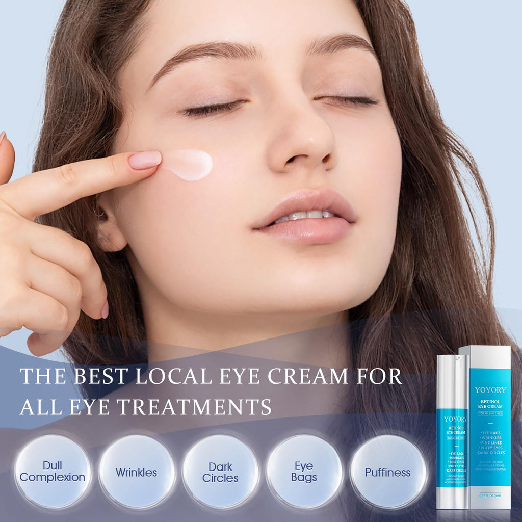 Retinol Under Eye Cream - Anti Aging Eye Cream for Wrinkles, Fine Lines, Eye Bags,Dark Circles and Puffiness Treatment Skin Care Hydrates & Lifts (20ml)