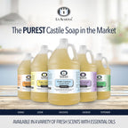 La Almona - Pure Castile Liquid Soap, UNSCENTED, 1 Gallon - Multipurpose: Hands, Face, Body, Laundry, Dishes & More - For Sensitive Skin, All-Natural Ingredients, Fragrance Free