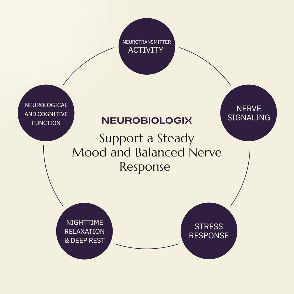Neurobiologix Neuro Calm & Rebalance, L Theanine, Magnesium, Zinc & Kava Kava Complex for Calm Mood Balance and Stress Support, GABA Activity Support Supplement, Gluten Free, Vegetarian, 60 Capsules