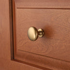 NIZADO Aged Brass Knobs 12 Pack, Solid Warm Gold Cabinet Knobs, Antique Brass Drawer Knobs, Champagne Bronze Kitchen Cabinet Hardware,Diameter 1-1/5"