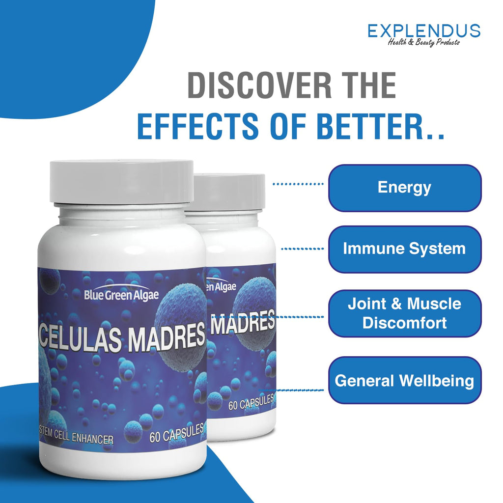 Celulas Madres- Stem Cell Supplement for Anti-Aging & Longevity, Non-GMO, Gluten-Free, Vegetarian Capsules, 60 Count (4)