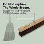 Janico Bristles Outdoor Surface Push Broom with Palmyra Bristles (18 Inch)