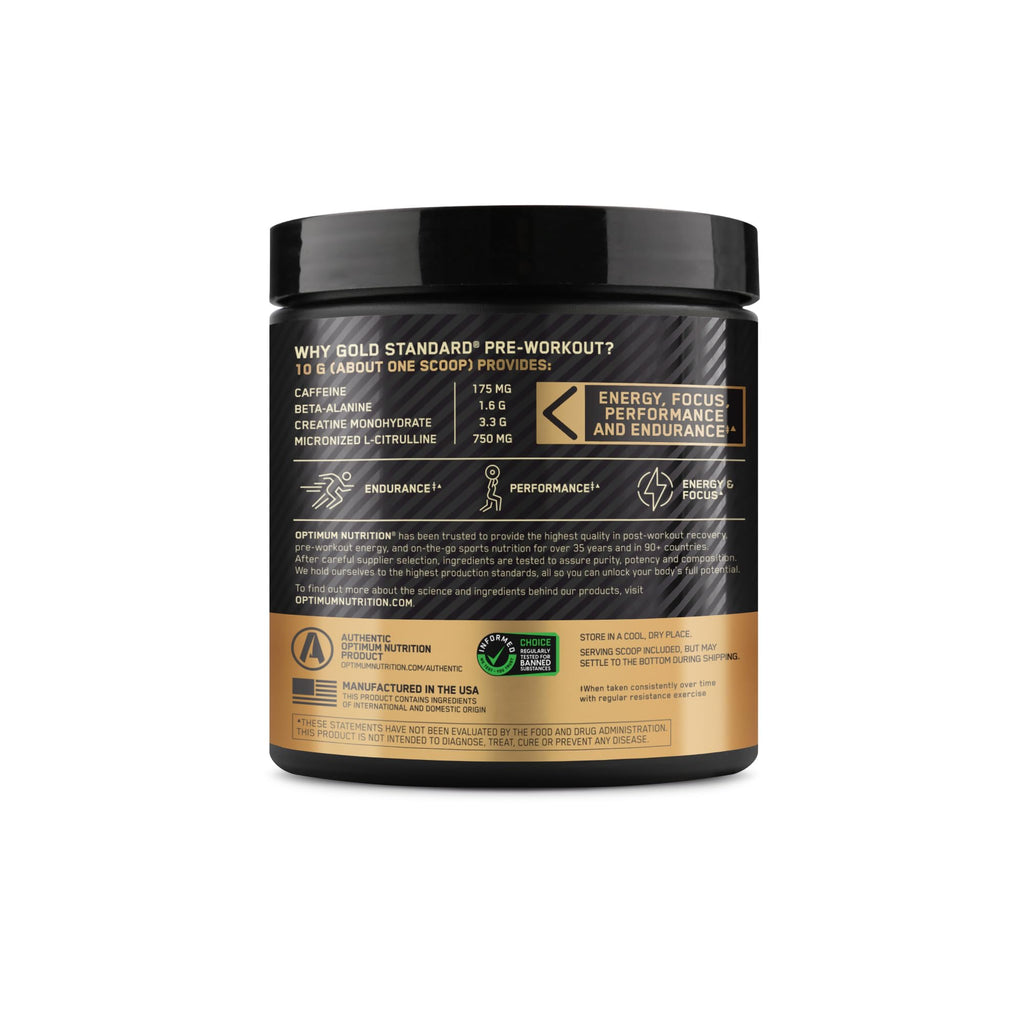 Optimum Nutrition Gold Standard Pre-Workout, Vitamin D for Immune Support, with Creatine, Beta-Alanine, and Caffeine for Energy, Keto Friendly, Blueberry Lemonade, 30 Servings (Packaging May Vary)