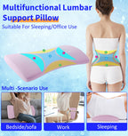 vamorry Poufs Lumbar Support Pillow for Bed Relief Back Pain: Lower Back Pillow for Sleeping - Memory Foam Waist Pillow - Back Wedge Bolster Pillow for Side, Back&Stomach Sleepers - Bed Rest Pillow