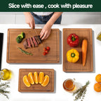 3-Piece Set Deep-Carbonized Bamboo Cutting Board for Kitchen, Carbonized