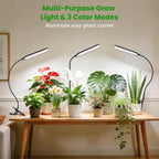 Garpsen Grow Light with Clip, Full Spectrum, Flexible Gooseneck, 2Pack