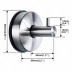 YOHOM Stainless Steel Vacuum Suction Cup Bathroom Shower Holders - Removable Towel Rack, Bathrobe and Loofah Hooks with Brushed Finish