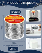 FIVEIZERO 18 Gauge 304 Stainless Steel Wire for Jewelry Making,28yd Stainless Steel Jewelry Wires Thin Metal Craft Wire for Necklace,Bracelet,Earring,Bead Stringing,DIY,Floral and Home Crafts
